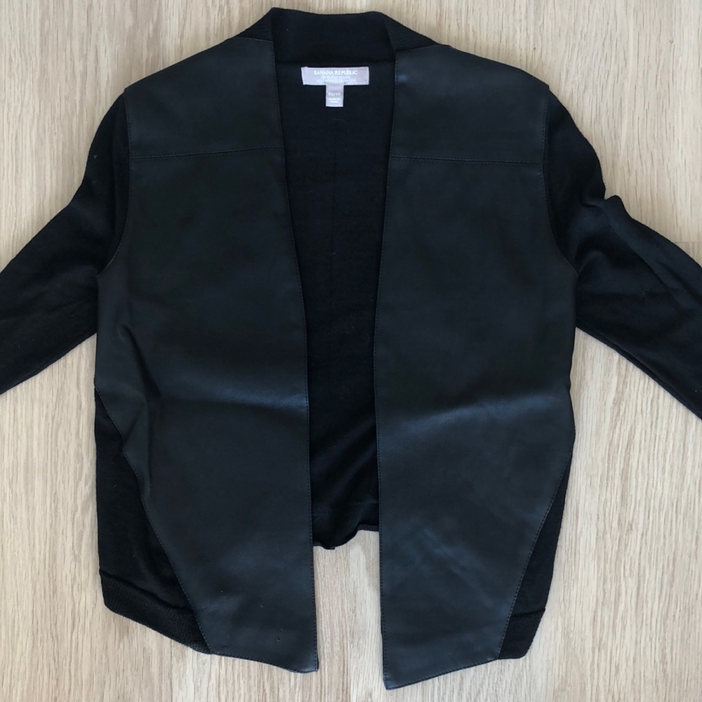 Banana Republic Faux Leather Cardigan